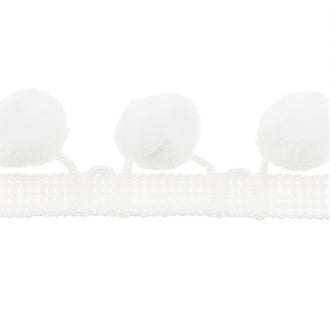 PomPom Fringe - White 1-1/8"