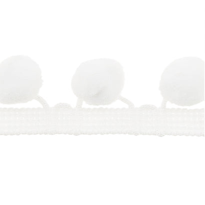 PomPom Fringe - White 1-1/8"