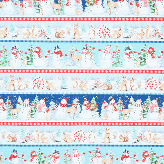 Bundle-Up - Winter Scene Stripe Multi Yardage