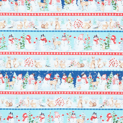 Bundle-Up - Winter Scene Stripe Multi Yardage