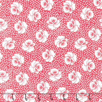 Wild Flour - Pansy Dot Red Yardage