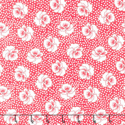 Wild Flour - Pansy Dot Red Yardage