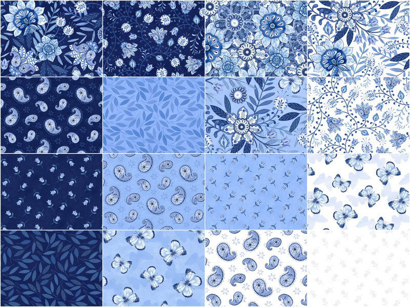 Blooming Blue Fat Quarter Crystals Alternative View #2