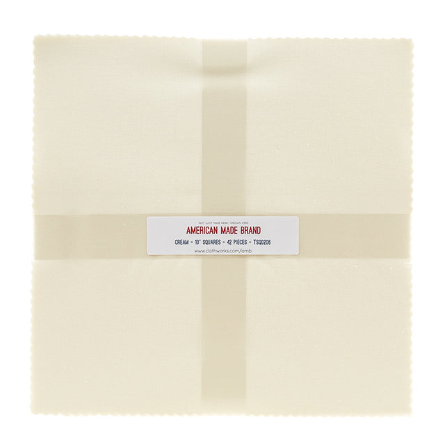 American Made Brand Cotton Solids Cream 10" Squares Primary Image