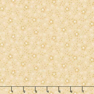 Midnight Garden - Flower Texture Dijon Yardage