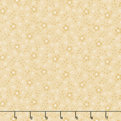 Midnight Garden - Flower Texture Dijon Yardage