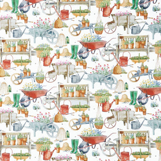 Plant with Love - Garden Feature White Multi Yardage