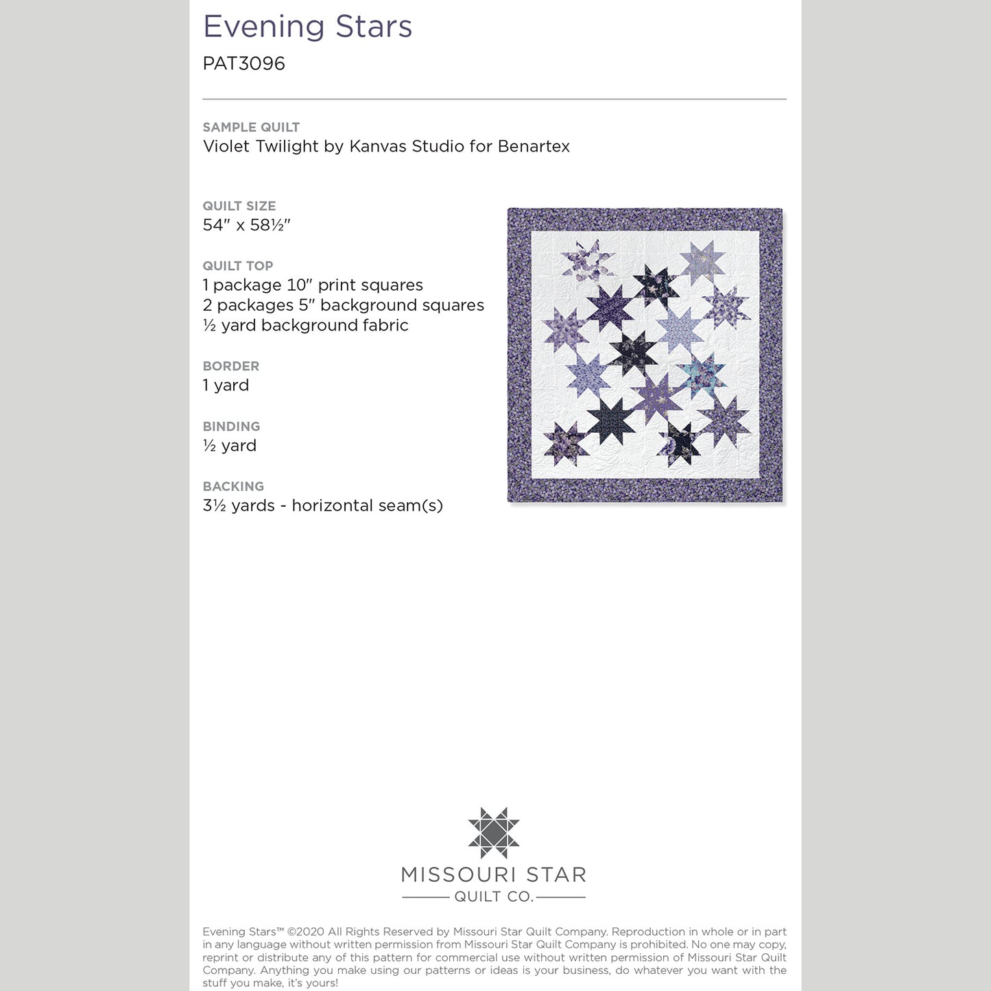 Digital Download - Evening Stars Quilt Pattern by Missouri Star Alternative View #1