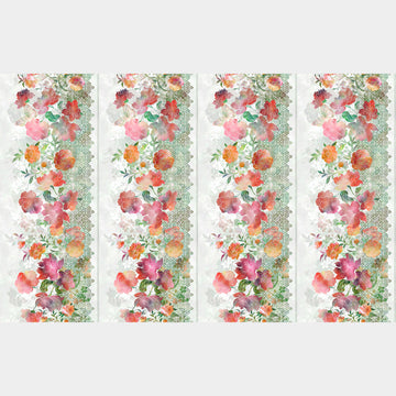 Ethereal - Border Stripe Red Yardage Alternative View #1