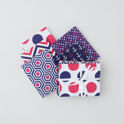 Navy and Pink Favorites 5 Piece Fat Quarter Bundle