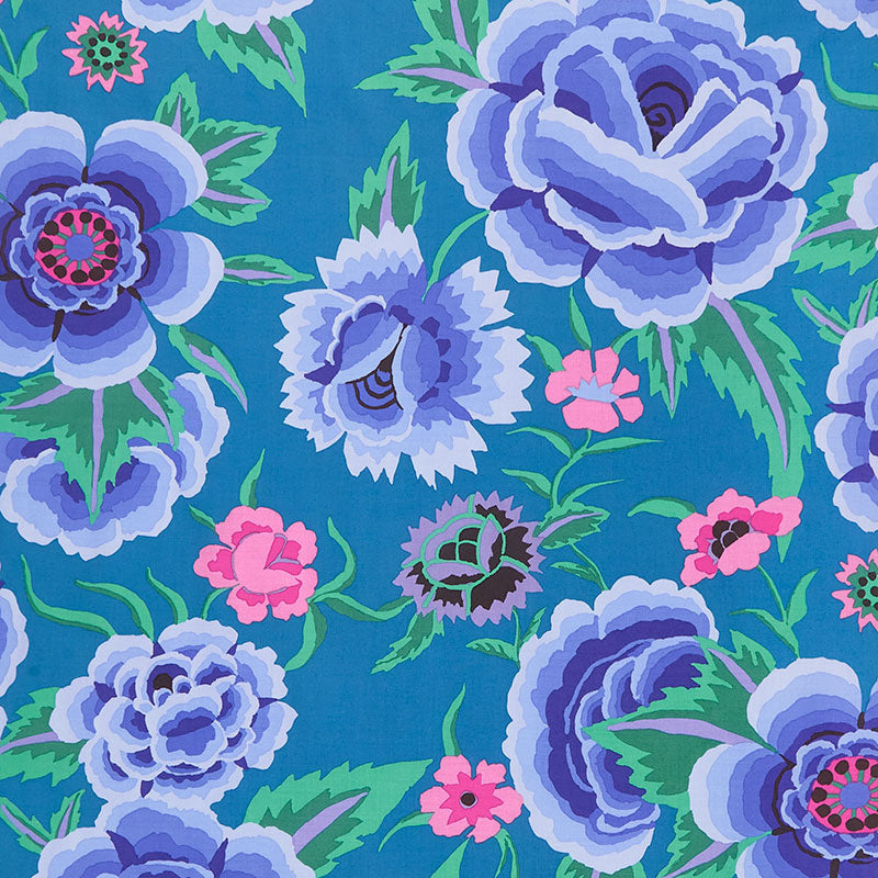 Kaffe Collective - August 2022 - Embroidered Shawl Blue Yardage Primary Image