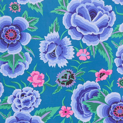 Kaffe Fassett Collective - August 2022 Embroidered Shawl Blue Yardage