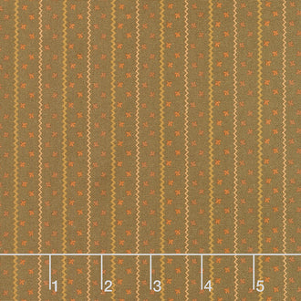 Scraps of Kindness - Sprigged Stripe Chocolate Yardage