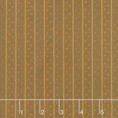 Scraps of Kindness - Sprigged Stripe Chocolate Yardage