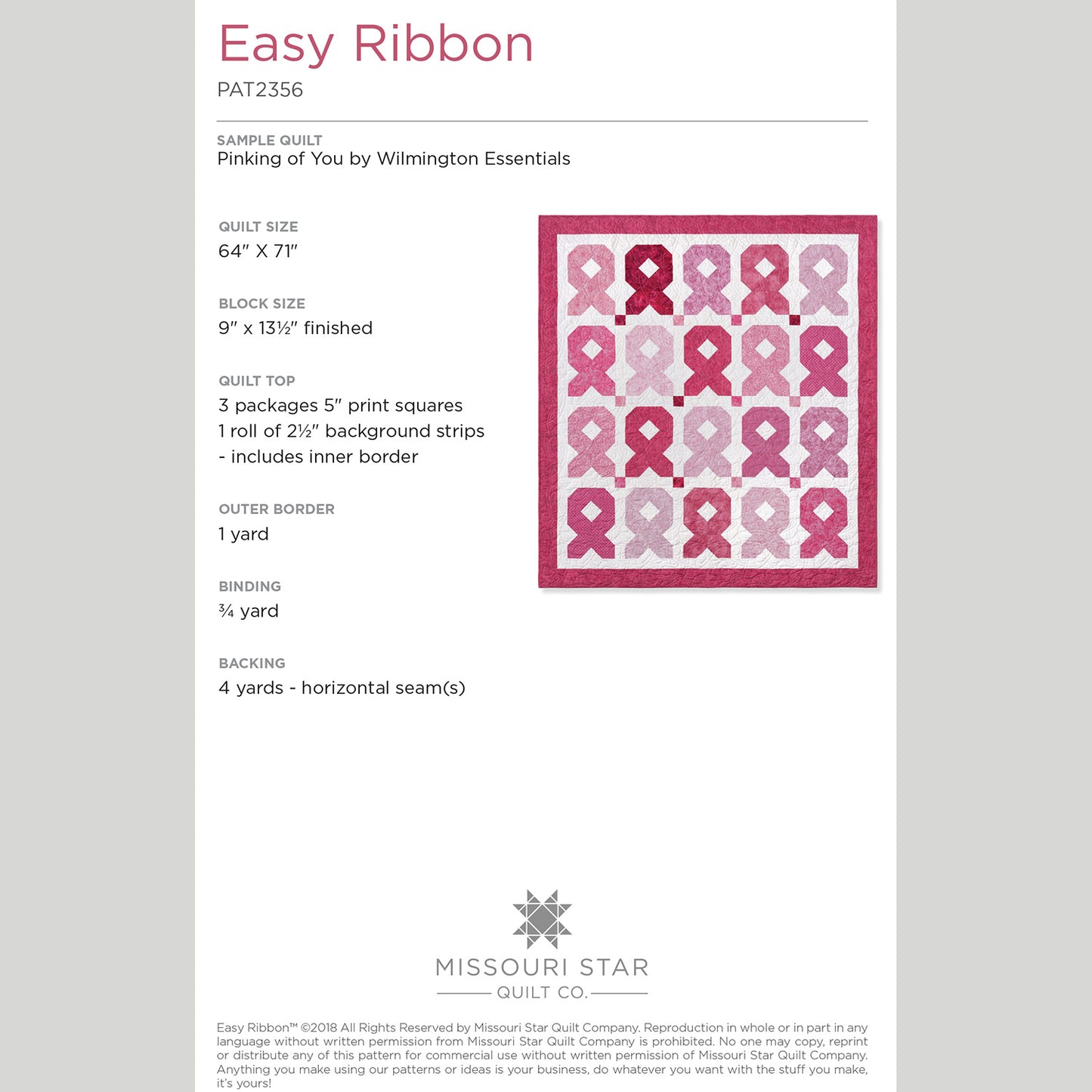 Digital Download - Easy Ribbon Quilt Pattern by Missouri Star Alternative View #1