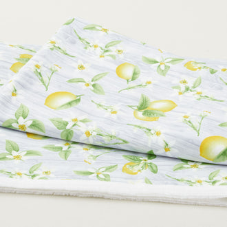 Fresh Picked Lemons - Tossed Lemon Flowers Grey 2 Yard Cut