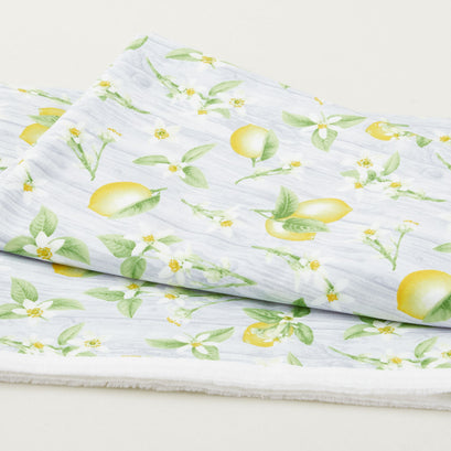 Fresh Picked Lemons - Tossed Lemon Flowers Grey 2 Yard Cut