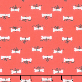Furry and Bright - Bones Red Yardage
