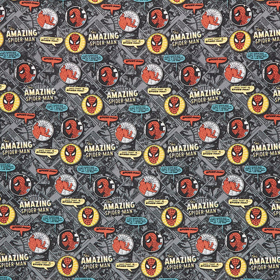 Marvel - Amazing Spider-Man Bubbles Gray Yardage