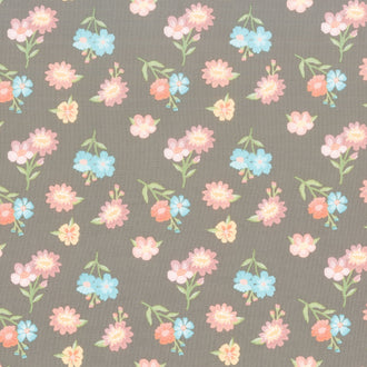 Spring's in Town - Floral Pewter Yardage
