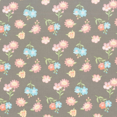 Spring's in Town - Floral Pewter Yardage