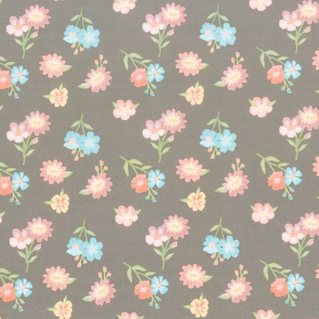 Spring's in Town - Floral Pewter Yardage Primary Image