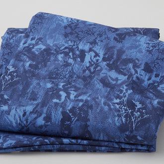 Lumina - Abstract Foliage Navy 108" Wide 3 Yard Cut