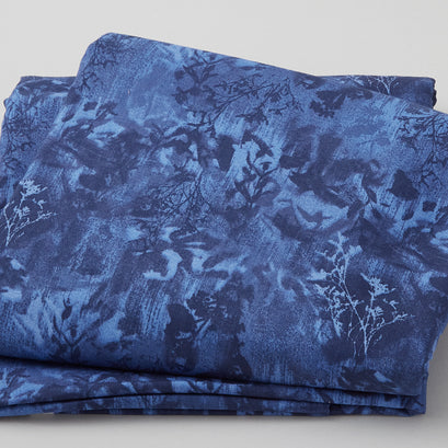 Lumina - Abstract Foliage Navy 108" Wide 3 Yard Cut