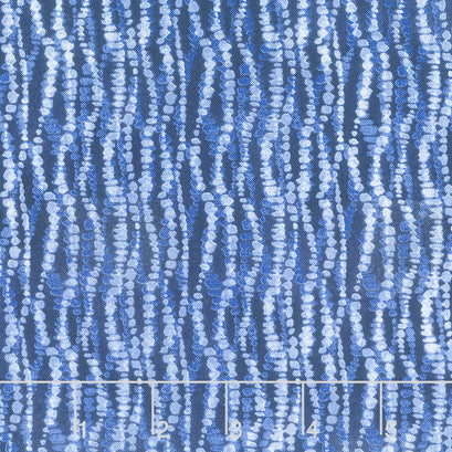 Indigo Splash - Wavy Dots Blue Yardage