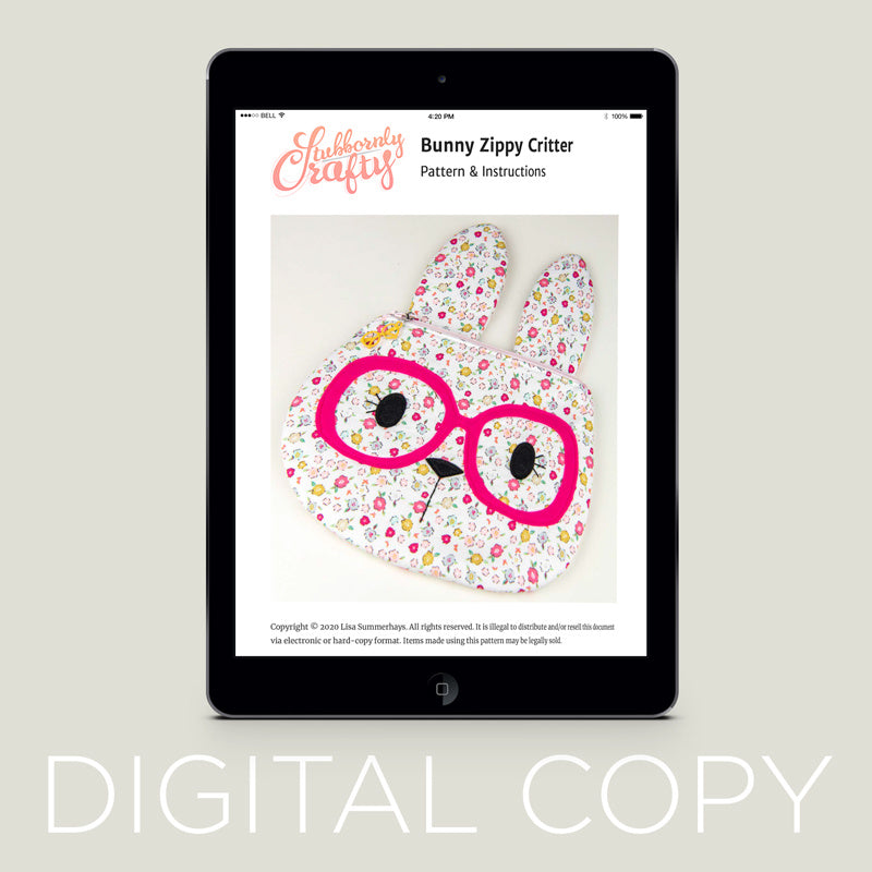 Digital Download - Bunny Zippy Critter Pouch Pattern Primary Image