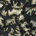 Earth Song - Zebras Black Metallic Yardage Alternative View #1