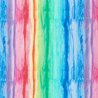 Day Dreaming - Rainbow Dream Stripe Multi Digitally Printed Yardage