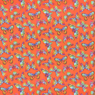 Daydreamer - Butterfly Kisses Papaya Yardage