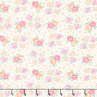 Aunt Grace Calicos - Roses Pink Yardage