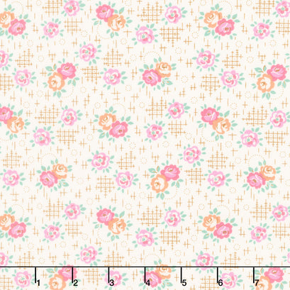Aunt Grace Calicos - Roses Pink Yardage
