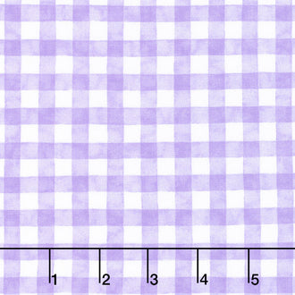 Pressed Flowers - Gingham Lilac Yardage