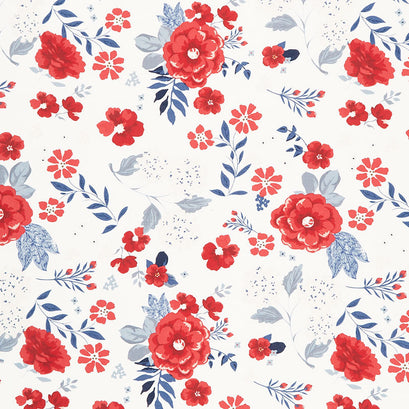 Land of the Brave - Floral Main Cream Yardage