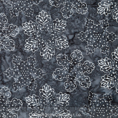 Artisan Batiks - Snowflakes Mixed Snowflake Charcoal Metallic Yardage