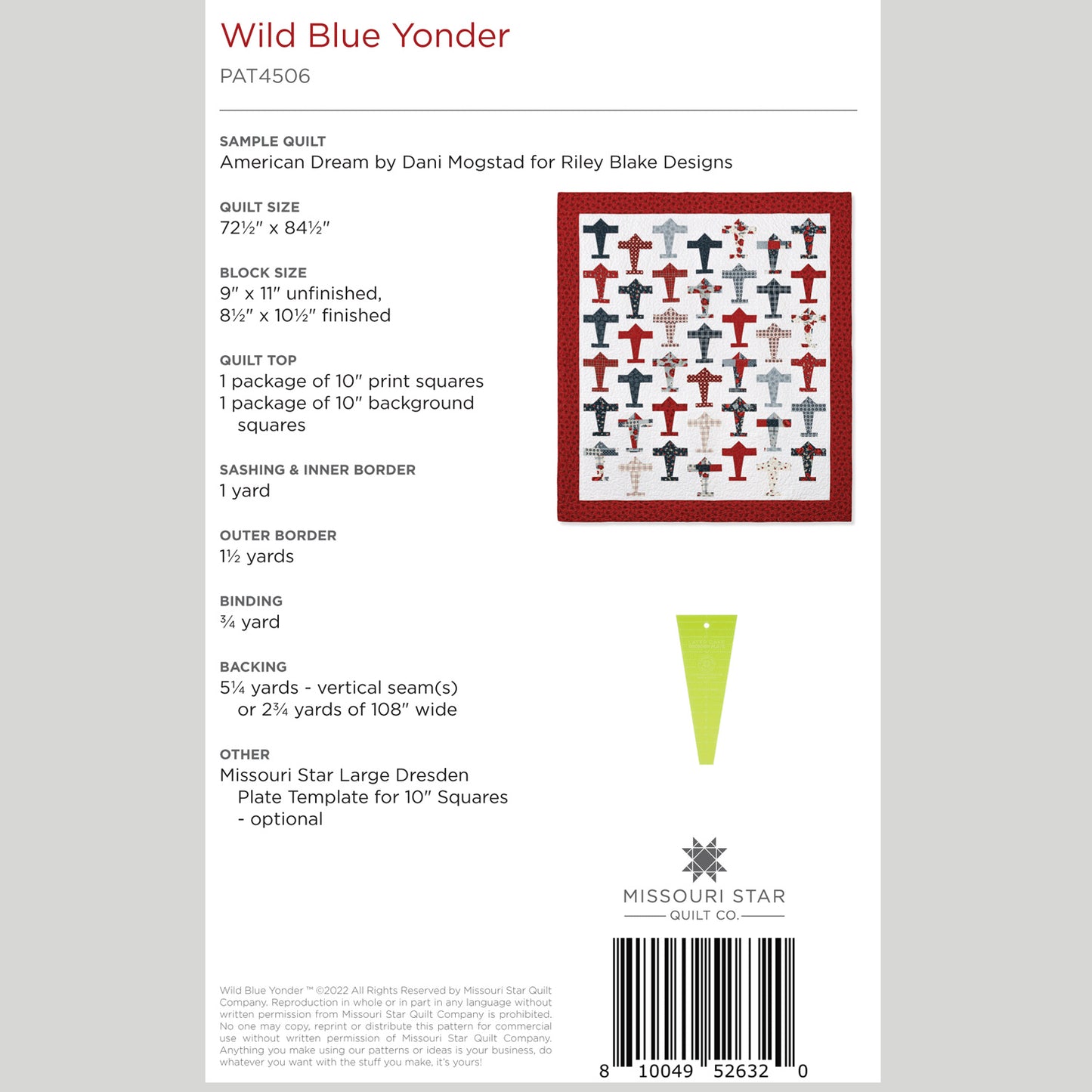 Digital Download - Wild Blue Yonder Quilt Pattern by Missouri Star Alternative View #1