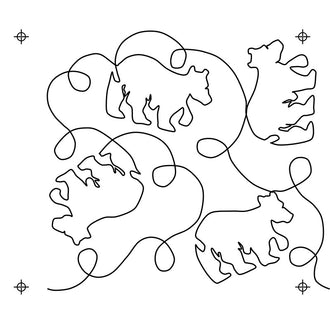Full Line Stencil - Roaming Bears