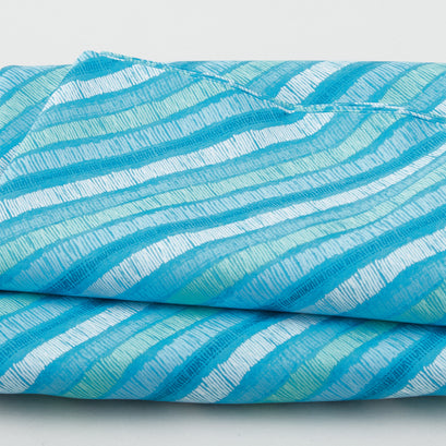 Sunflower Sweet - Diagonal Stripe Teal 3 Yard Cut