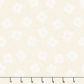 In the Dawn - Tossed Buds White Yardage