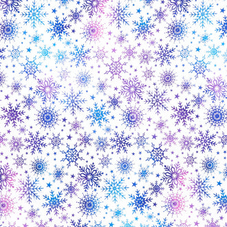 Angels on High - Multi Color Snow White Multi Yardage