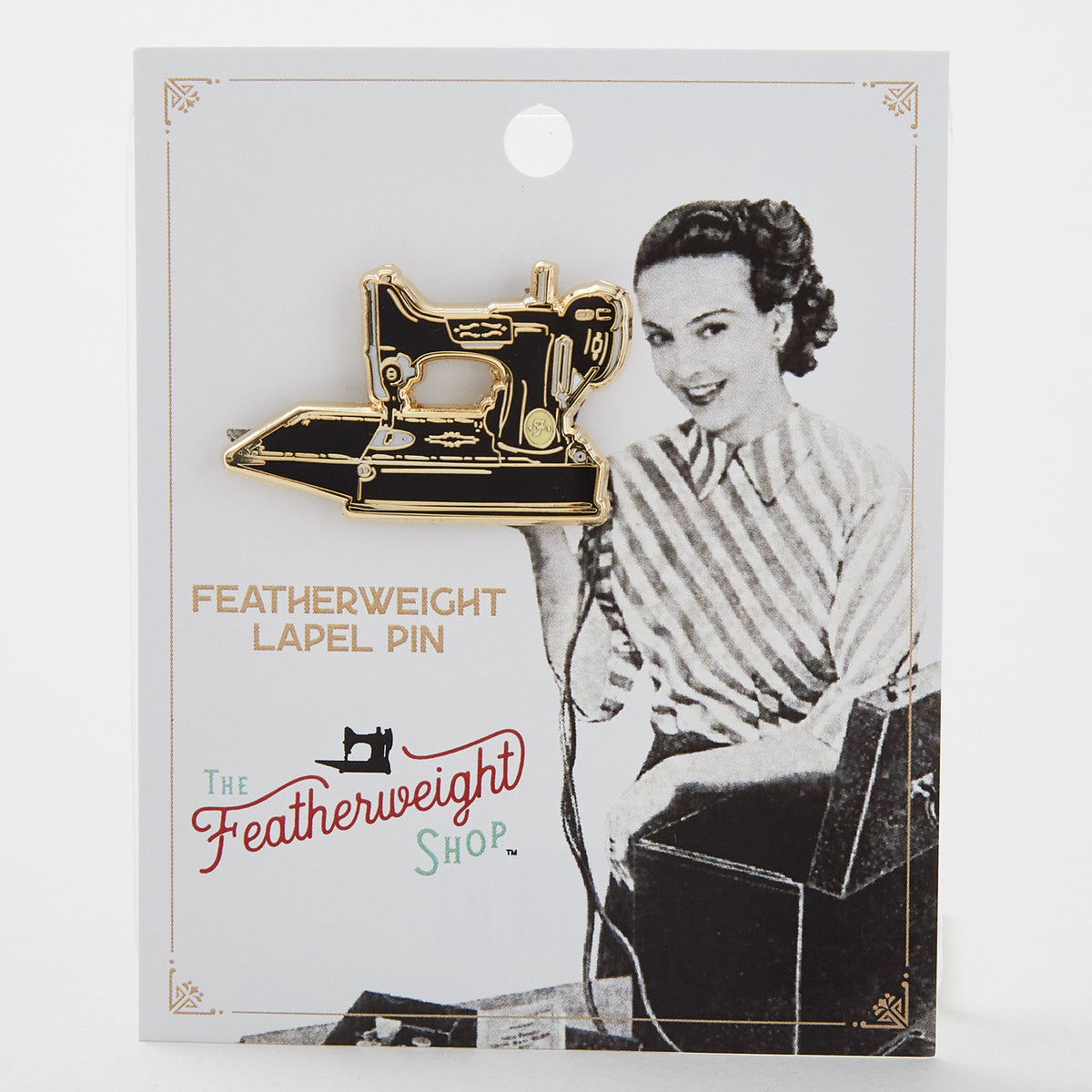 Black Featherweight Enamel Lapel Pin
