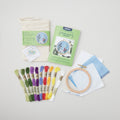 Family Flower Garden in Blue Design Your Own Embroidery Kit Alternative View #3