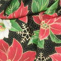 Merry Manor Metallic - Poinsettia Black Yardage Alternative View #1