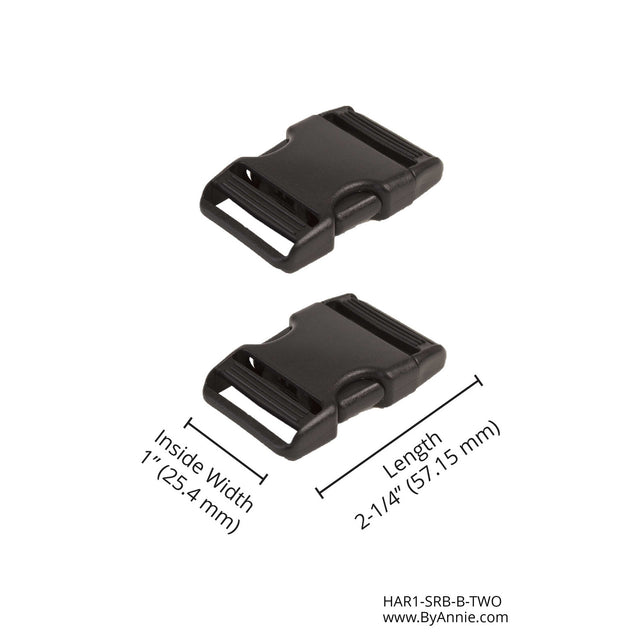 ByAnnie 1" Side Release Buckle Black - Set of Two Primary Image