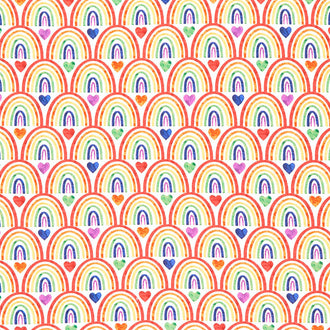 Better Together - Rainbows with Hearts Multi Yardage