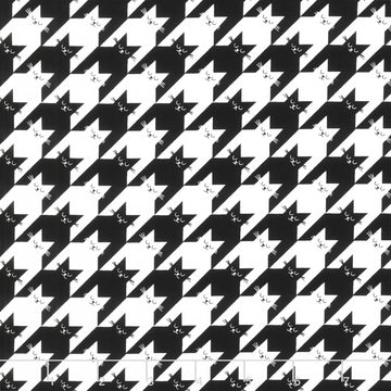Cats (Timeless Treasures) - Kitty Houndstooth Black Yardage Primary Image