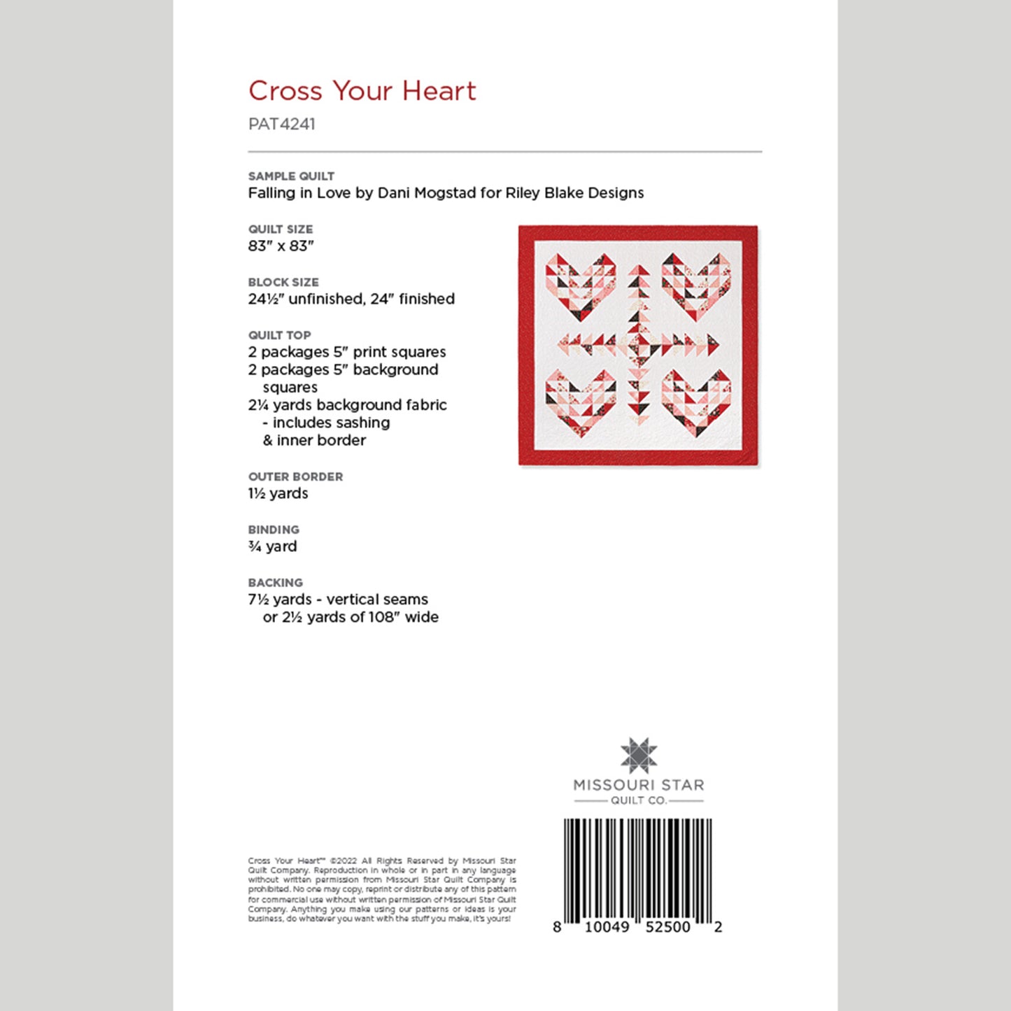 Digital Download - Cross Your Heart Quilt Pattern by Missouri Star Alternative View #1